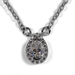 Pear-Fection — 2ct Pear Cut Moissanite Necklace in Sterling Silver