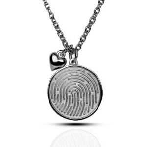Imprint Charm — Fingerprint Heart Pendant Necklace in Sterling Silver