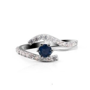 Infinity Knot Sapphire Ring — Natural Sapphire (Neelam) in Sterling Silver