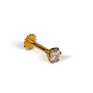 Moissanite Nose Pin in 21k Gold