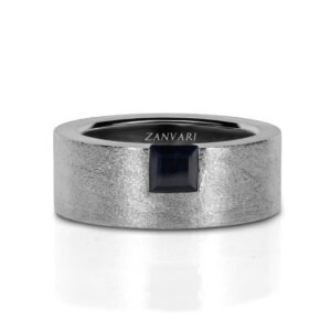 Blue Knight — Men's 0.89ct Natural Sapphire Ring in Sterling Silver