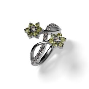 Peridot Bliss — Natural Peridot Infinity Ring in Sterling Silver