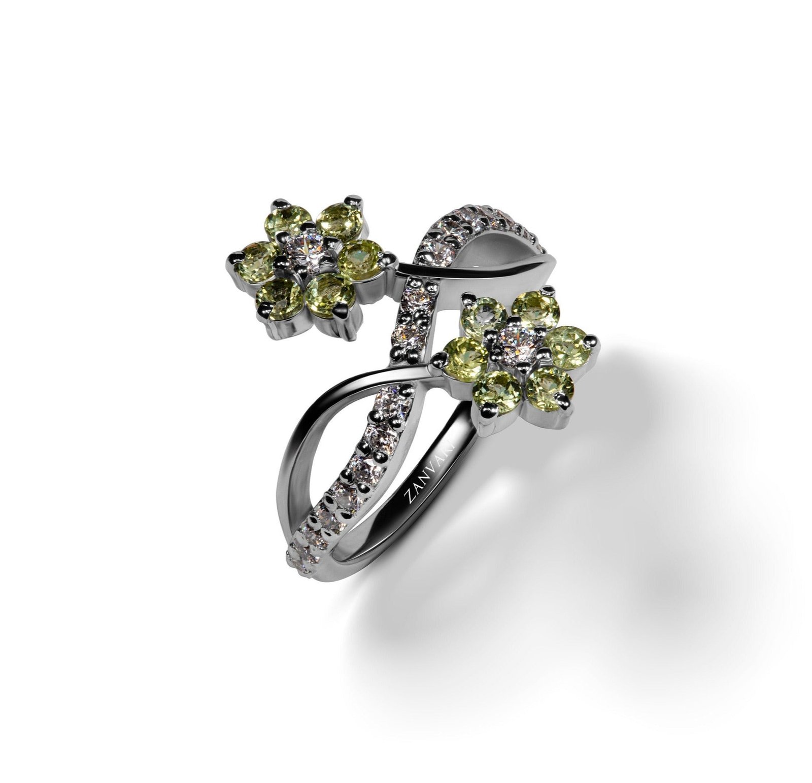 Peridot Bliss — Natural Peridot Infinity Ring in Sterling Silver