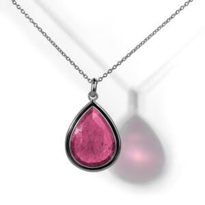 Passionate Ruby Tear Drop Pendant