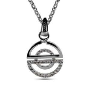 Twilight Orbit — Moissanite Pendant Necklace in Sterling Silver