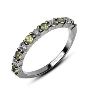Gleam of Peridot and Moissanite Ring in Sterling Silver