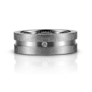 Midnight Muse — Men's Moissanite Band Ring in Sterling Silver