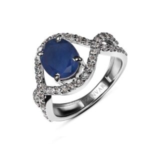 Sapphire Cascade Ring — 1.25–2ct Natural Sapphire in Sterling Silver