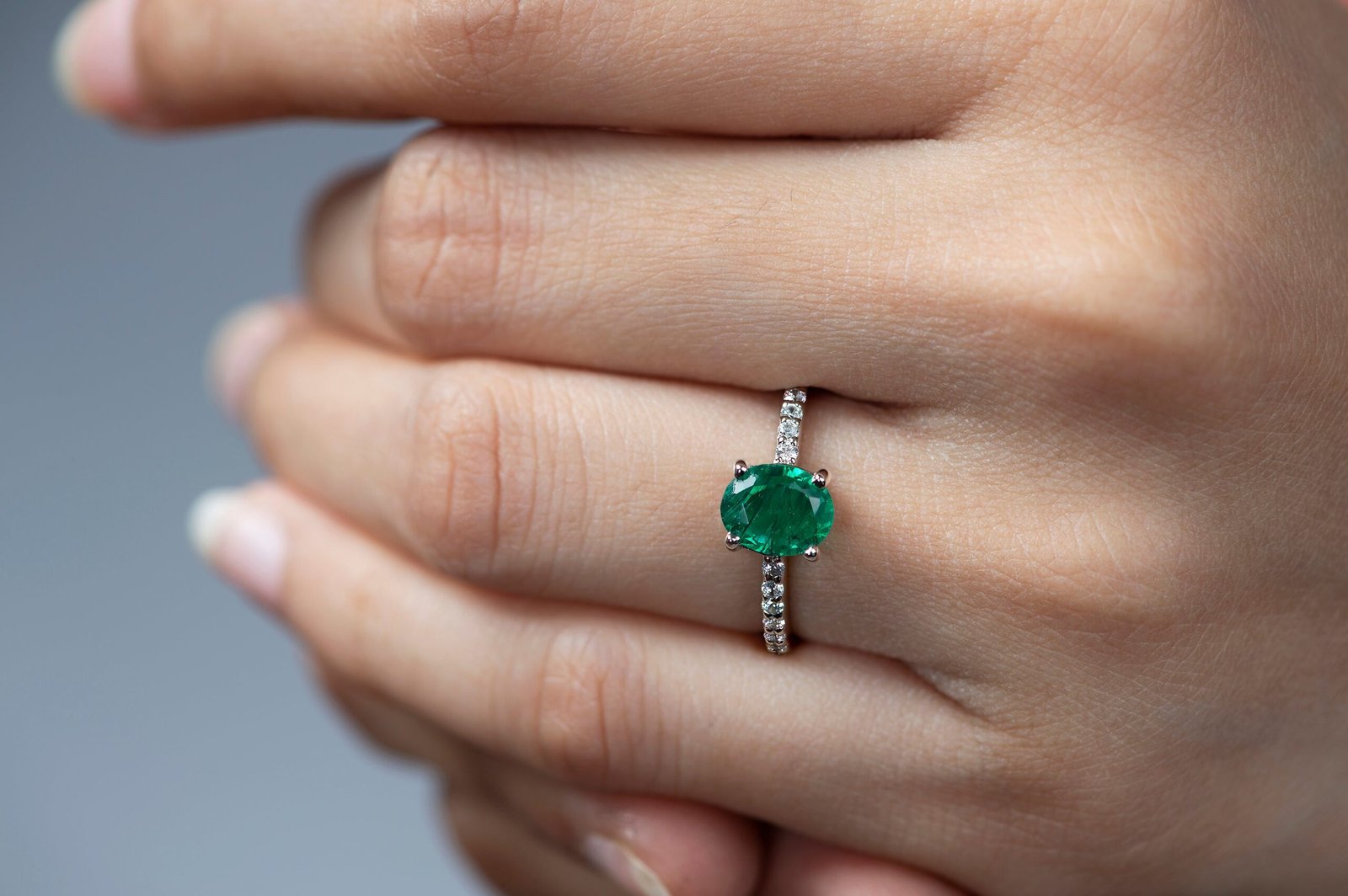 Gleaming Green Oasis Ring — Green Cheetum & Moissanite in Sterling Silver - Image 2