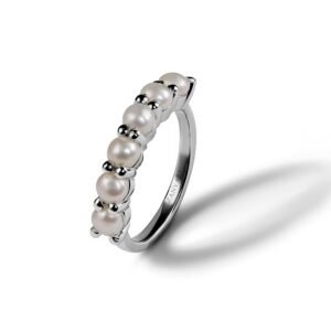 Enchanting Ocean Ring — 6 Organic Freshwater Pearls in Sterling Silver