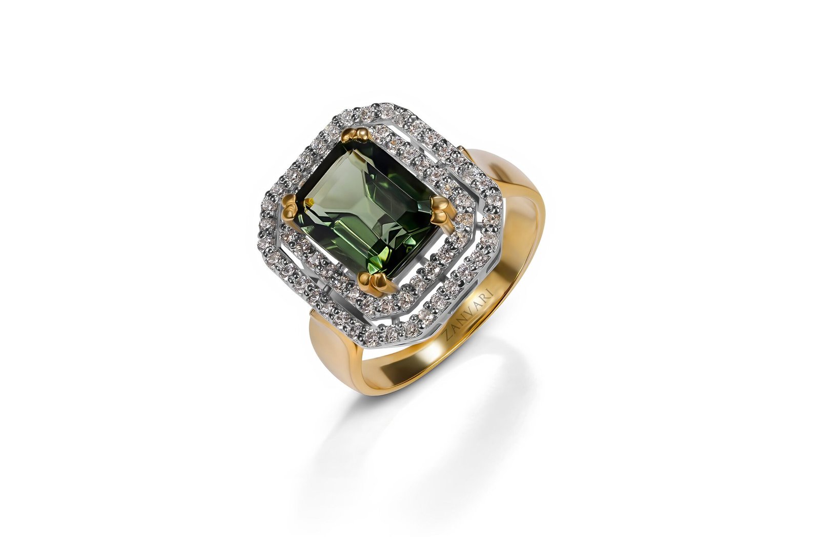 Meadowsong Ring — Synthetic Green Stone in Gold-Plated Sterling Silver - Image 3