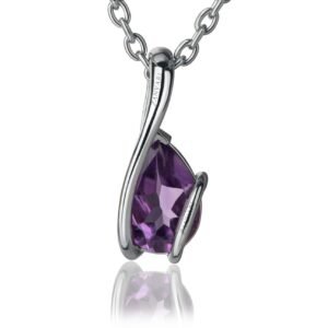 Lilac Drop — Natural Amethyst Pendant Necklace in Sterling Silver