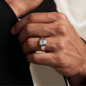 Alpha Male — Men's 2ct GRA Certified Asscher Cut Moissanite Ring in Sterling Silver