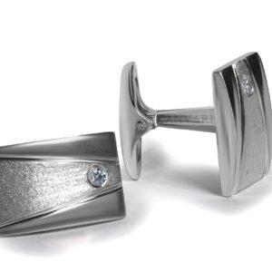 The Gentle Statement — Moissanite Cufflinks in Sterling Silver