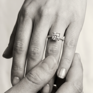 Nova Cushion — GRA Graded Moissanite Ring in Sterling Silver