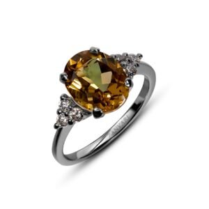 Lemon Light-Heart — 1-2ct Natural Citrine Ring in Sterling Silver