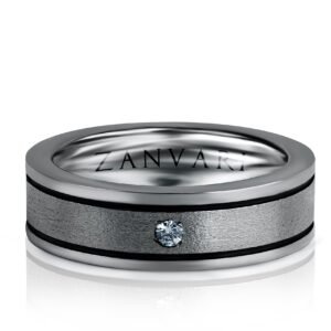 Moderno — Men's Diamond Ring in Sterling Silver