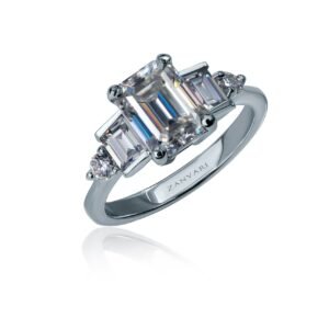 Tale of Us Band — 2ct GRA Certified Emerald Cut Moissanite Ring in Sterling Silver