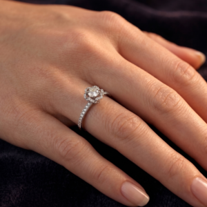 Forget Me-Not-Forever — 0.5ct GRA Certified Moissanite Ring, Sterling Silver