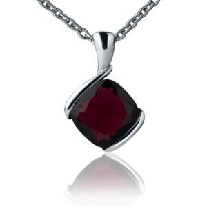 Garnet Dusk — 1.8ct Natural Garnet Necklace in Sterling Silver