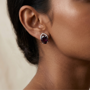 Fiery Soul Medallion — 2-4ct Natural Garnet Studs in Sterling Silver