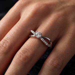 Glitz and Glam Starlight — 1ct GRA Certified Moissanite Ring, Sterling Silver