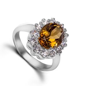The Tawny Color of Citrine — 2.5–3.5ct Natural Citrine Ring, Sterling Silver