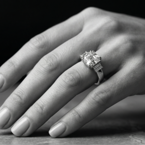 Hall of Mirror — GRA Certified Asscher Cut Moissanite Ring in Sterling Silver