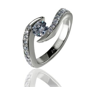 Glinted Glow — 0.5ct GRA Certified Moissanite Halo Ring in Sterling Silver