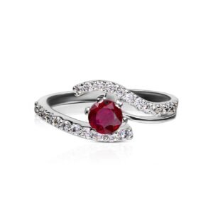 Infinity Knot Ruby Ring — Natural Ruby (Yaqoot) in Sterling Silver