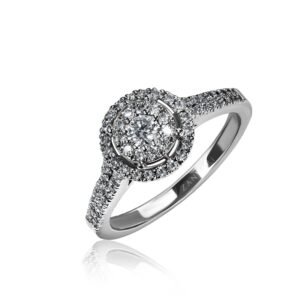The Light Within — Moissanite Halo Ring in Sterling Silver