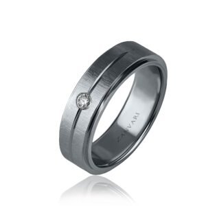 Band of Devotion — Men's Moissanite Wedding Band in Sterling Silver