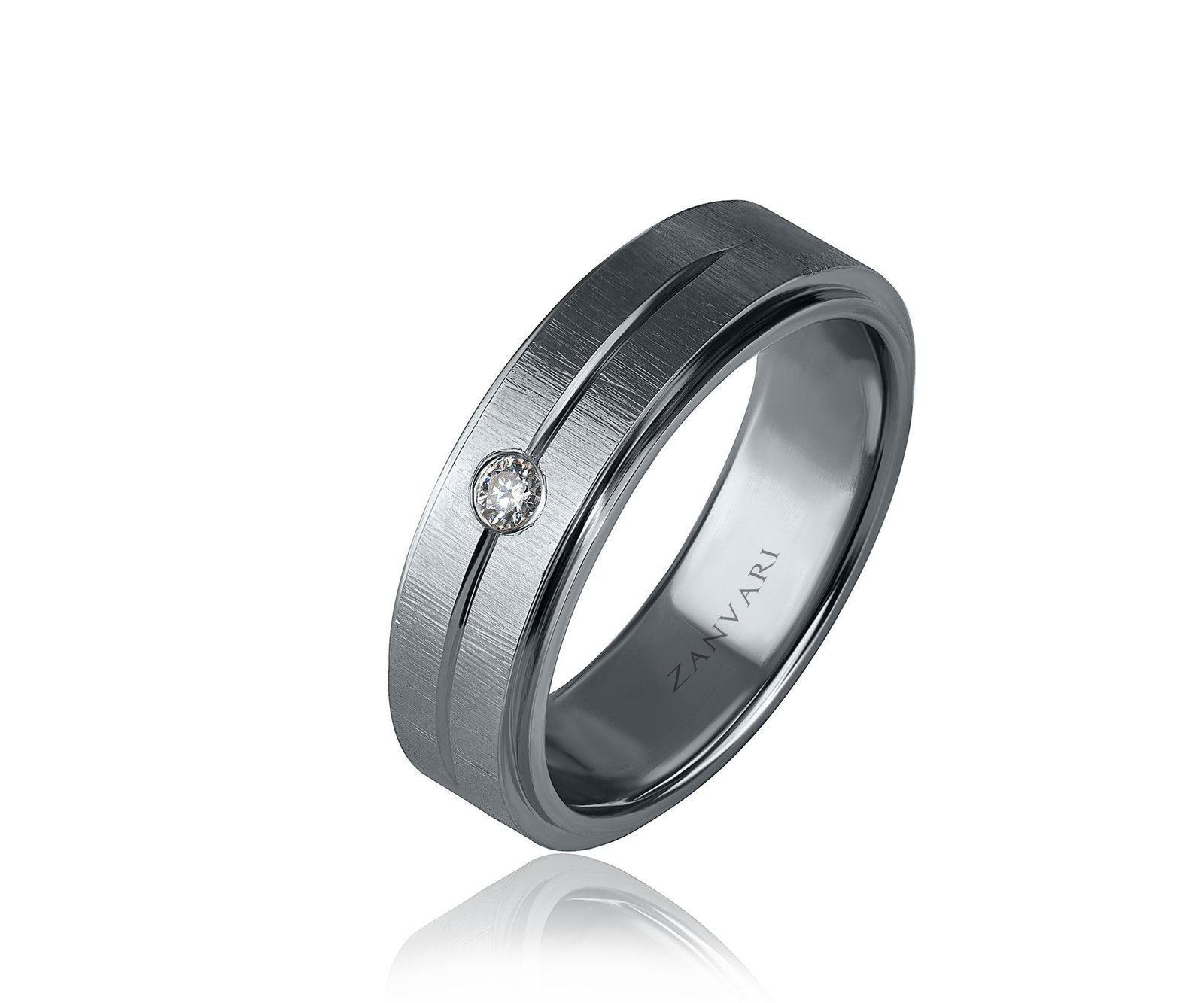 Band of Devotion — Men's Natural Diamond Band Ring in Sterling Silver