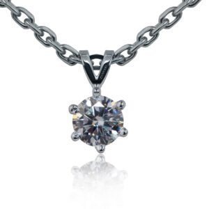 Aurora Ice — 2–5ct GRA Certified Moissanite Necklace in Sterling Silver