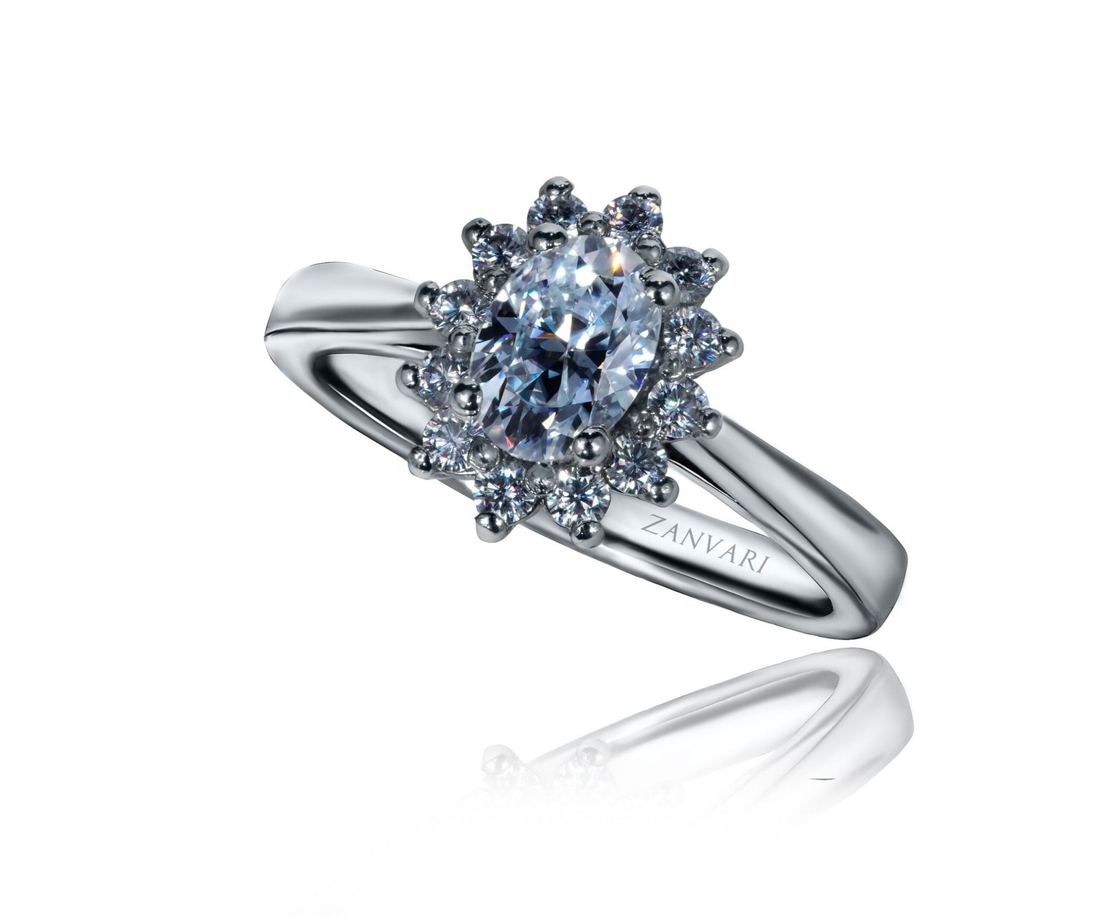 Snowdrift — 1ct Oval Cut GRA Certified Moissanite Ring, Sterling Silver - Image 3