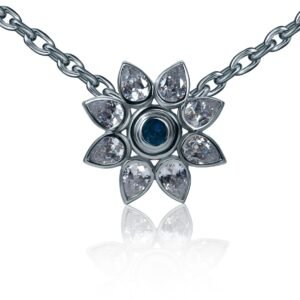 Starborn Grace — Natural Sapphire Necklace in Sterling Silver