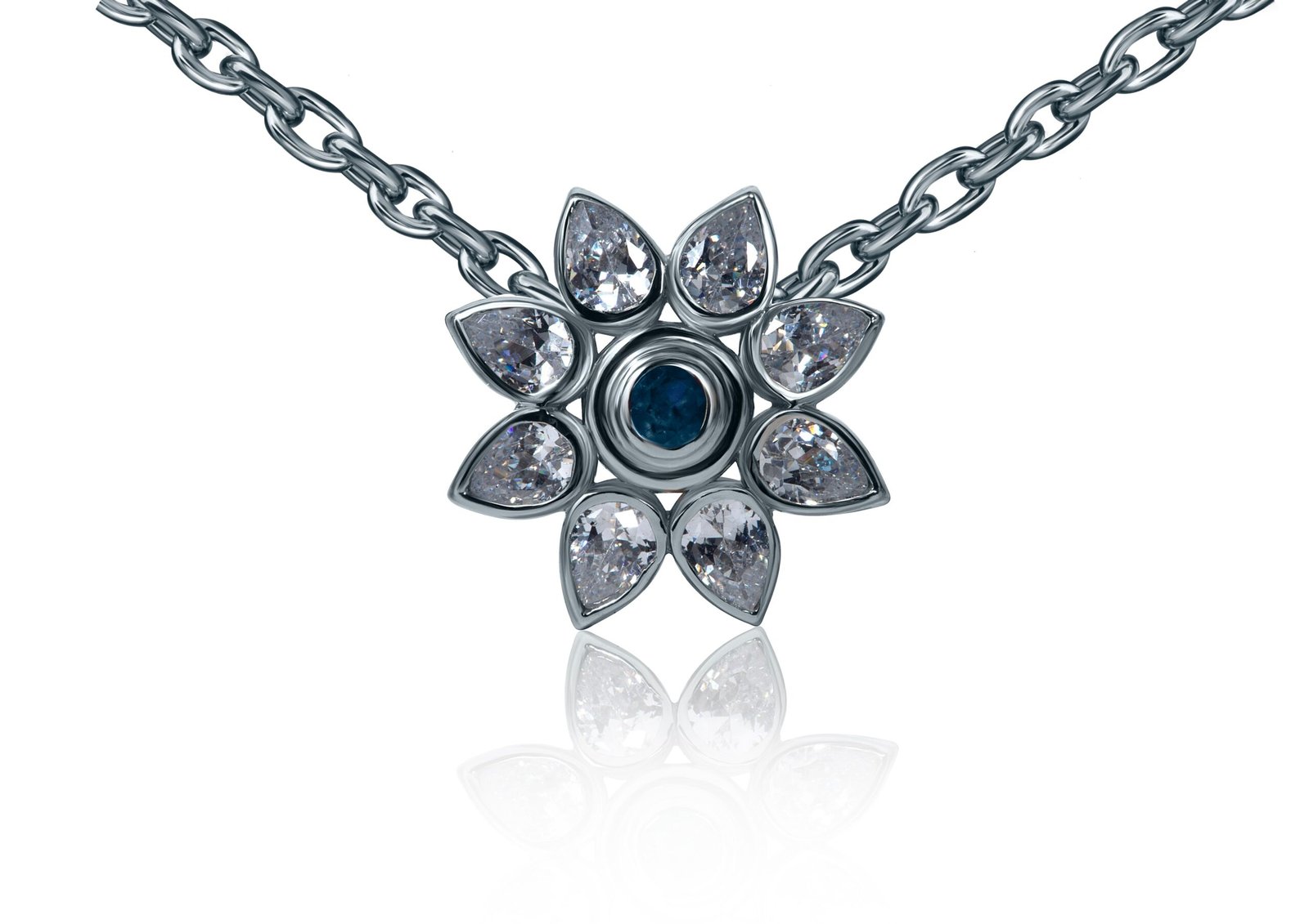 Starborn Grace — Natural Sapphire Necklace in Sterling Silver