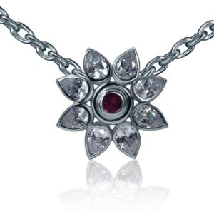 Roselight Grace — Natural Ruby Necklace in Sterling Silver