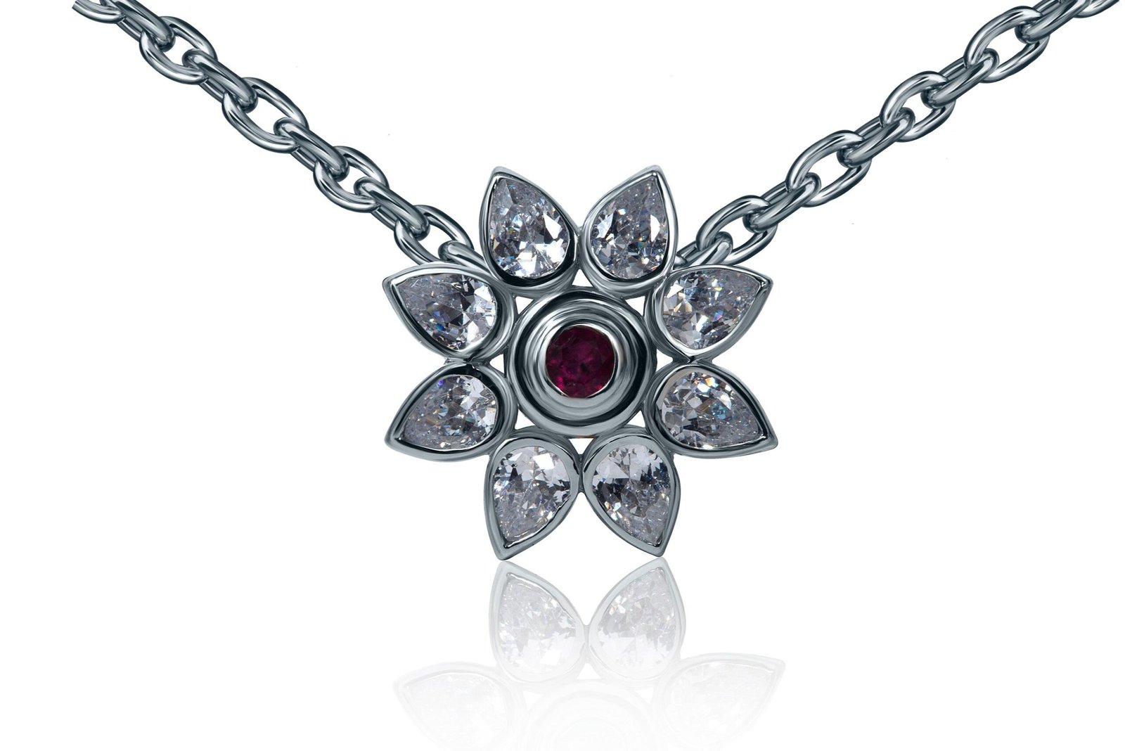 Roselight Grace — Natural Ruby Necklace in Sterling Silver