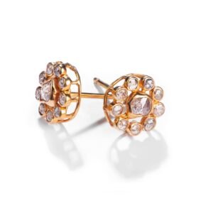 Diamond Polki Studs — 0.75–0.8ct Uncut Polki Diamond in 21k Gold
