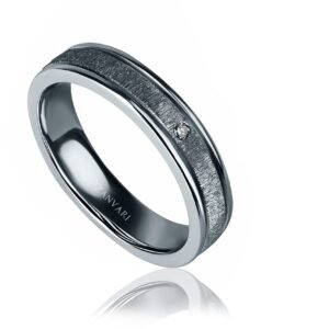 Signature Moissanite Brush — Men's Ring in Sterling Silver