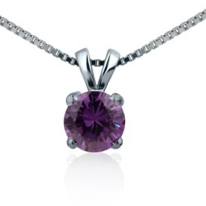 Regal Whisper — 1ct Purple Moissanite Pendant in Sterling Silver