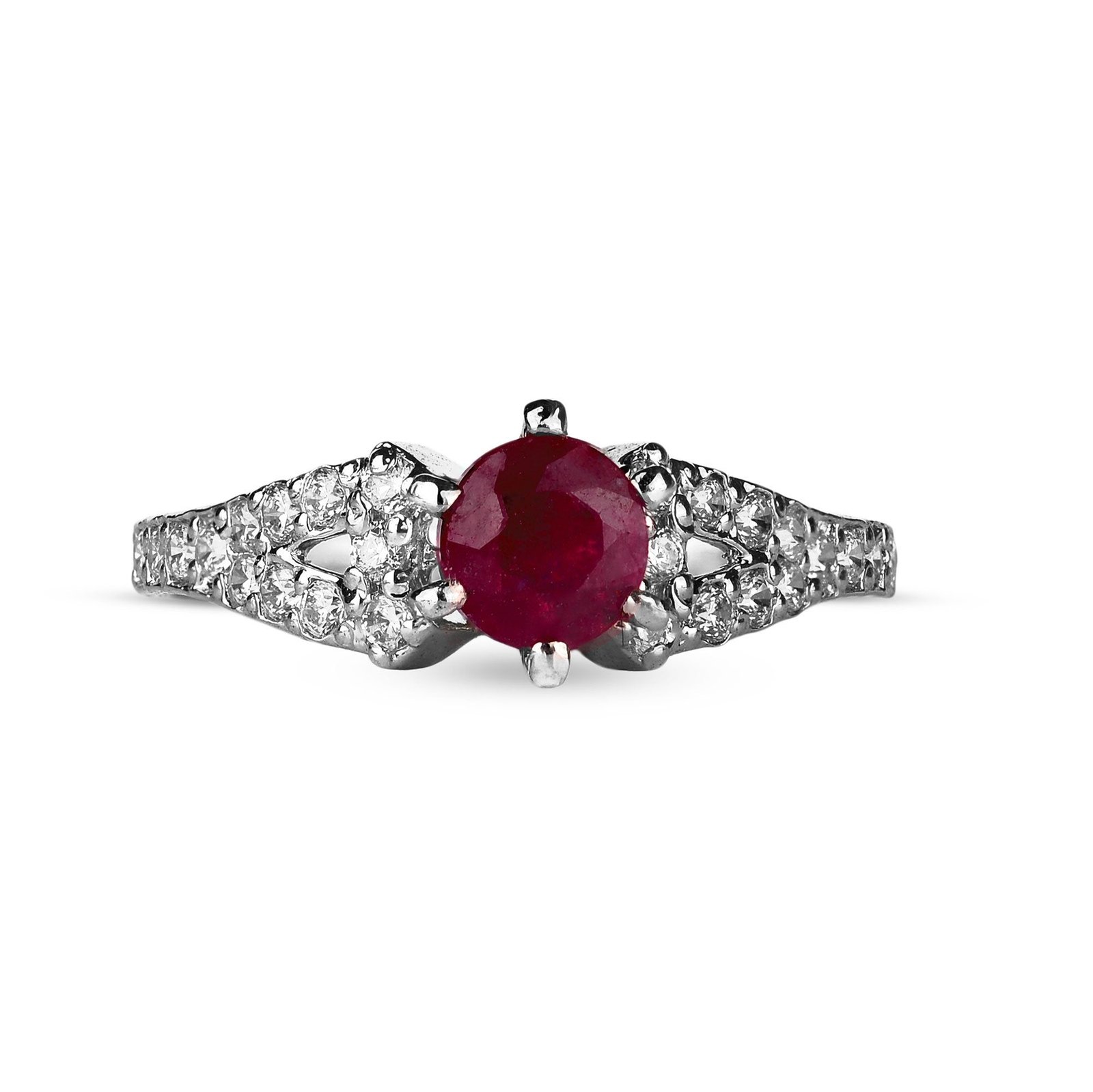 Scarlet Sensation — Natural Ruby (Yaqoot) Solitaire Ring in Sterling Silver