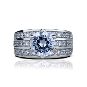The Ring of Colors — 3ct Moissanite Multi-Band Ring in Sterling Silver