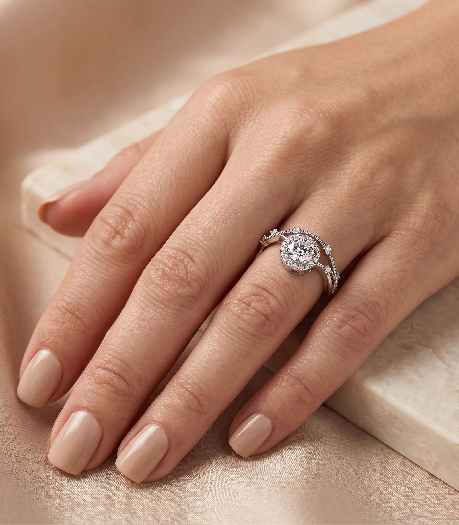 Prism of Passion — 1ct GRA Certified Moissanite Solitaire Ring, Sterling Silver - Image 2