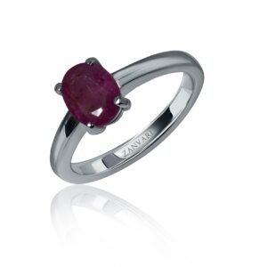Flame Dreams — 0.89–1ct Natural Ruby Solitaire Ring in Sterling Silver