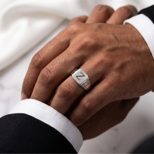Legacy Letter Signet — Men's Silver (Chandi) Signet Ring in Sterling Silver