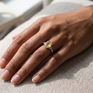 Sunlit Whisper — 1–2ct Natural Yellow Sapphire Ring in Sterling Silver