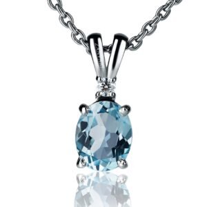 Royal Sky Topaz — 1.89–2.75ct Natural Topaz Necklace in Sterling Silver
