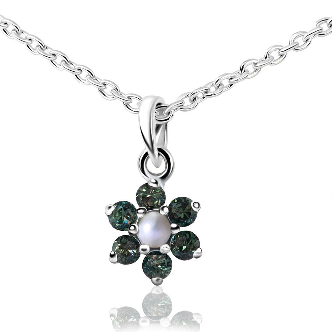 Touch of Dutch — Natural Tourmaline & Pearl Necklace in Sterling Silver